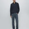 Strukturiertes Piqué-Poloshirt mit langen Ärmeln Strukturiertes Piqué-Poloshirt mit langen Ärmeln