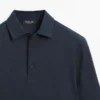 Strukturiertes Piqué-Poloshirt mit langen Ärmeln Strukturiertes Piqué-Poloshirt mit langen Ärmeln