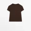T-Shirt aus 100 % Baumwolle mit Nahtdetail T-Shirt aus 100 % Baumwolle mit Nahtdetail