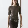 T-Shirt aus Wollmischung mit Kontrastdetail T-Shirt aus Wollmischung mit Kontrastdetail