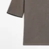 T-Shirt aus Wollmischung mit Kontrastdetail T-Shirt aus Wollmischung mit Kontrastdetail