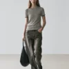 T-Shirt aus Wollmischung mit Spitzendetail T-Shirt aus Wollmischung mit Spitzendetail