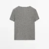 T-Shirt aus Wollmischung mit Spitzendetail T-Shirt aus Wollmischung mit Spitzendetail