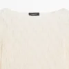 T-Shirt mit U-Boot-Ausschnitt und Spitzendetail