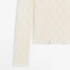 T-Shirt mit U-Boot-Ausschnitt und Spitzendetail