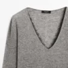 T-Shirt mit V-Ausschnitt und Spitzendetail