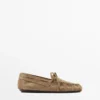 Weiche Leder-Loafer mit gerafftem Detail Weiche Leder-Loafer mit gerafftem Detail