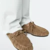 Weiche Leder-Loafer mit gerafftem Detail Weiche Leder-Loafer mit gerafftem Detail