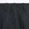Weit geschnittene Leinen-Hose mit Nadelstreifen