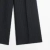 Weit geschnittene Leinen-Hose mit Nadelstreifen