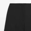 Weit geschnittene, verkürzte Stretch-Woll-Hose
