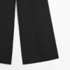 Weit geschnittene, verkürzte Stretch-Woll-Hose
