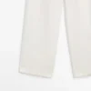 Weite Hose aus 100 % Leinen mit Gummizug