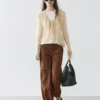 Cardigan aus Leinenmischung mit Rüschendetails