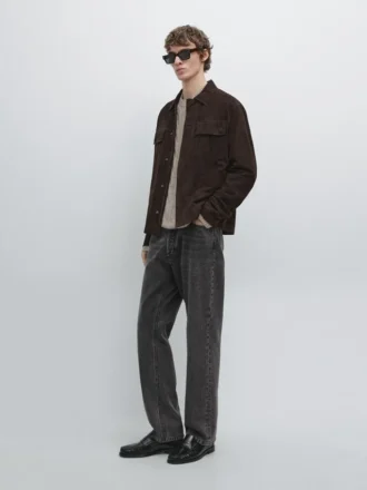 Wildlederjacke mit Taschen