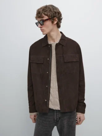Wildlederjacke mit Taschen