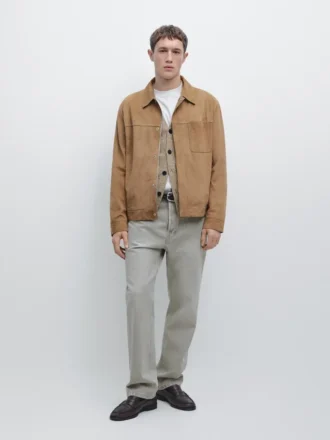Wildlederjacke mit Taschendetails