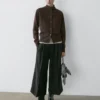 Woll-Cardigan mit hohem Kragen