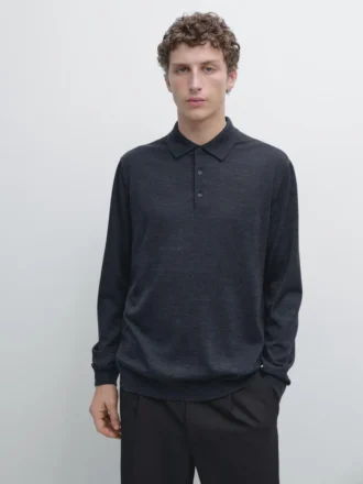 Wollpullover mit Polokragen